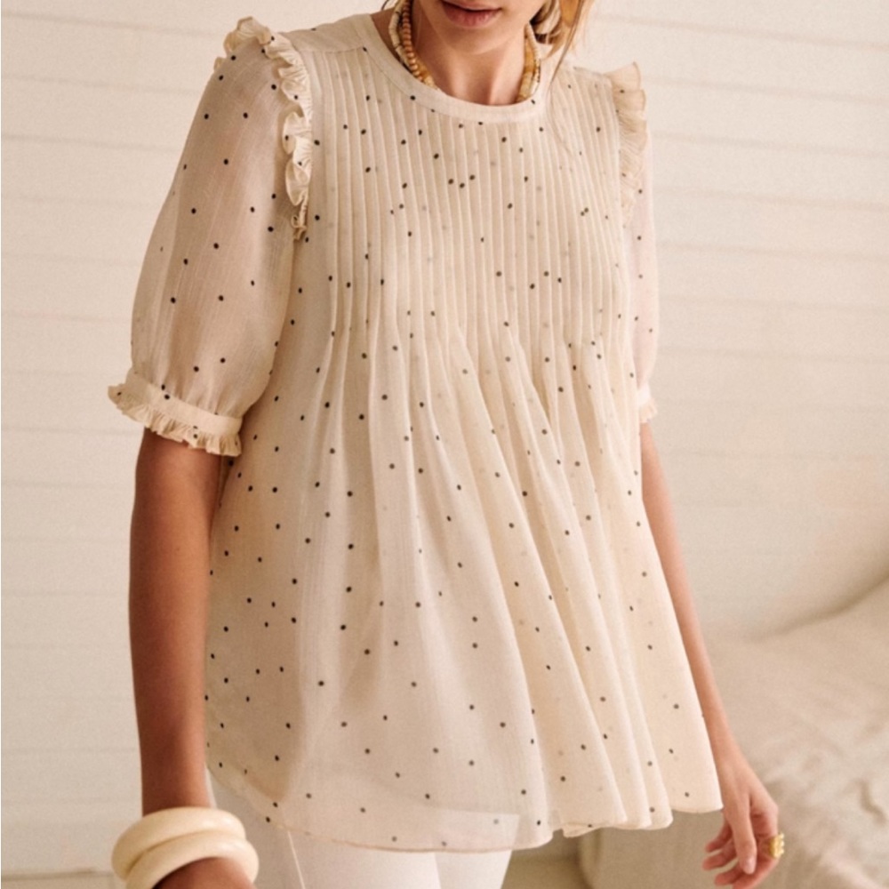 Beautiful sezane blouse —classic polka dots 🪶